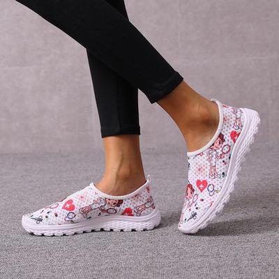 Damen Übergröße Cartoon Ballerinas, Runde Zehenpartie, Tief ausgeschnitten, Größe 43, Flacher Absatz - Freizeitschuhe auf Lager