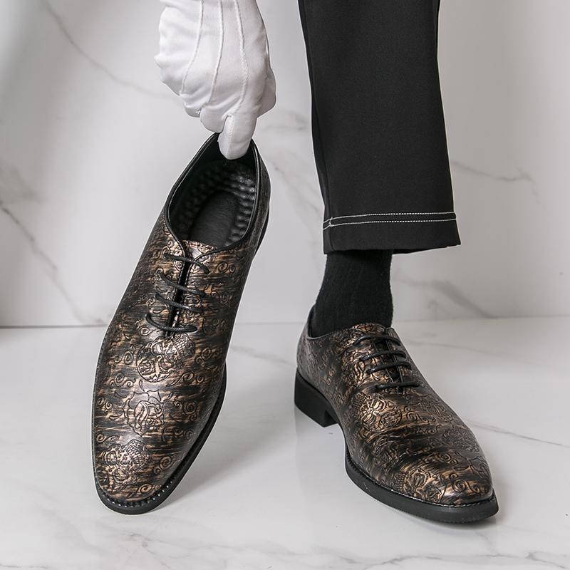 

Мужские Дерби Оксфорды Принт Черепа Личность Ночной клуб Кожаная Обувь Мужской Смокинг Свадьба Блейзеры Седло Танцевальная Обувь Большой Размер EU:38