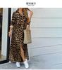 Women's Long Sleeve Shirt Dress V Neck Loose Fit Asymmetric Printed Casual Maxi Dress