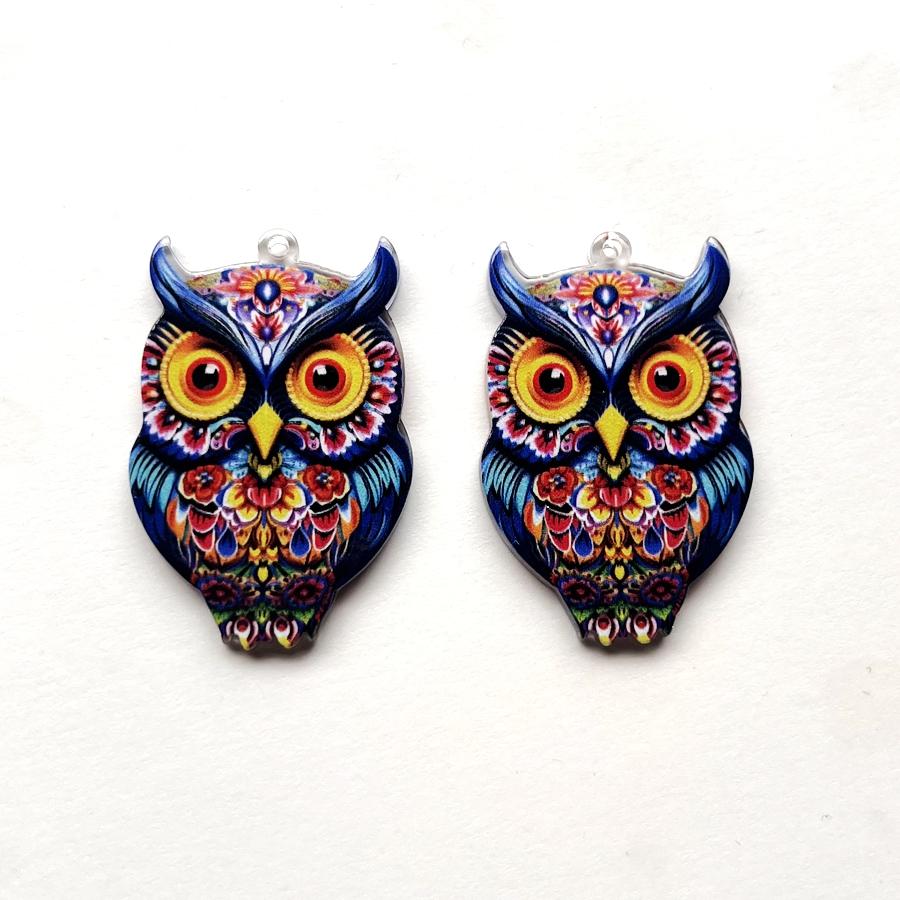 6 super bright owl pendant for jewelry earrings