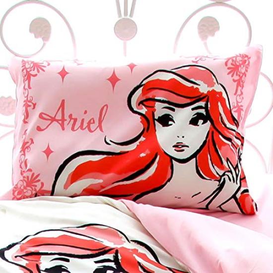 Disney Set husă pilotă Ariel Pilotă pentru mărime single 3 piese (Față de pernă, Cearșaf, Husă) Paturi/Futon - SB-61