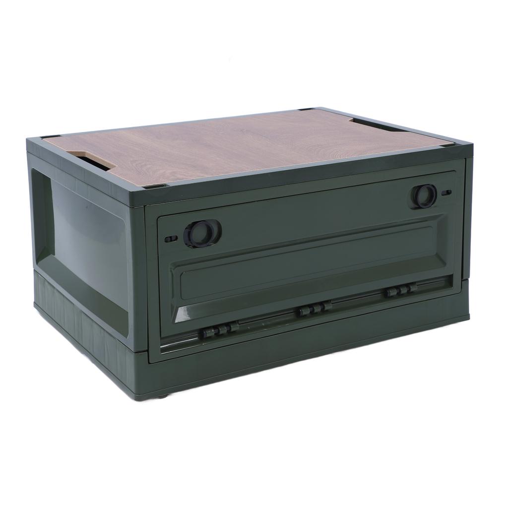 Foldable Camping Storage Box with Lids Versatile Stackable Movable Portable Camping Storage Bin