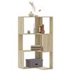 Corner Bookshelf 3 Shelves Sonoma Oak Finish 50 X 50 X 102 Cm Engineered Wood