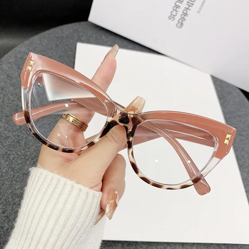 Women's Fashion Oversized Reading Glasses Unisex Luxury Design Presbyopia Plus Diopters Retro Fashion Far Sight Eyeglasses 0+4.0