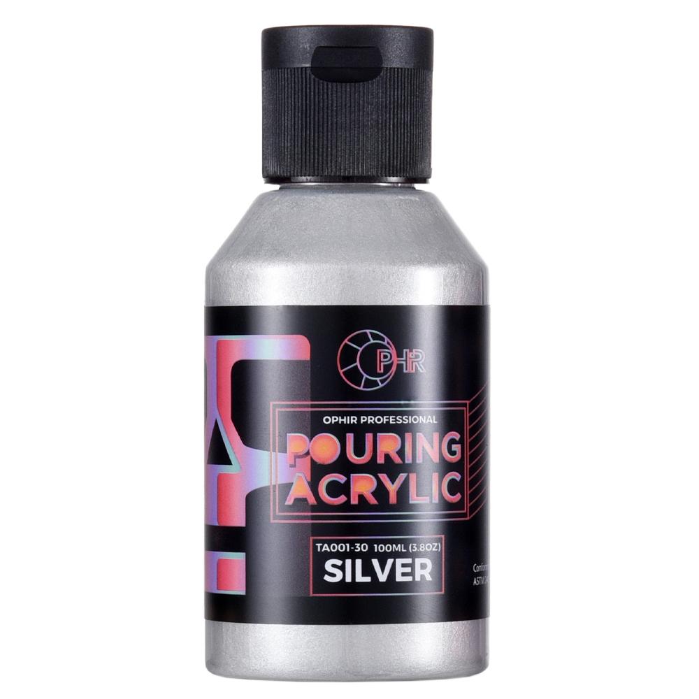 

OPHIR Акриловая краска для заливки на водной основе, высокая текучесть, товары для искусства, 36 цветов на выбор, 100 мл/бутылка TA001 30 SILVER