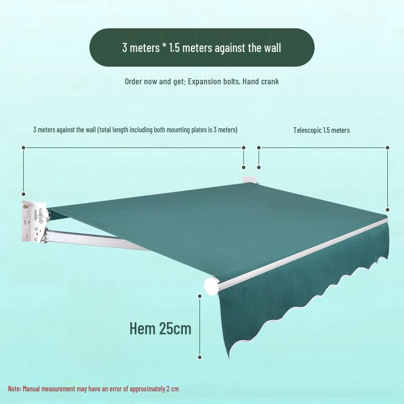 Weibaida Heavy-Duty Wall-Mounted Retractable Aluminum Awning