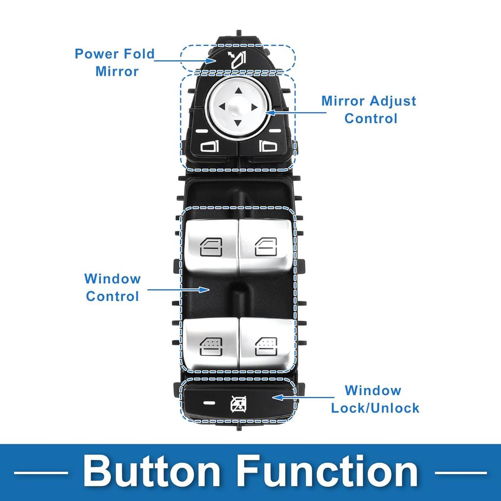 Power Window Switch No.2229052004 Window Control Switch for Mercedes-Benz S400 S500 S600 Black