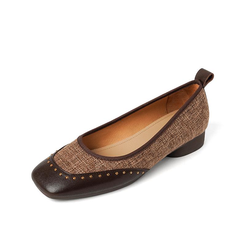 Fashion Women Pumps Low Heel Loafers Genuine Leather Casual Shoes 2025 Spring Ins Slip On Daily Office Lady Fashion Dress Flats Shoes