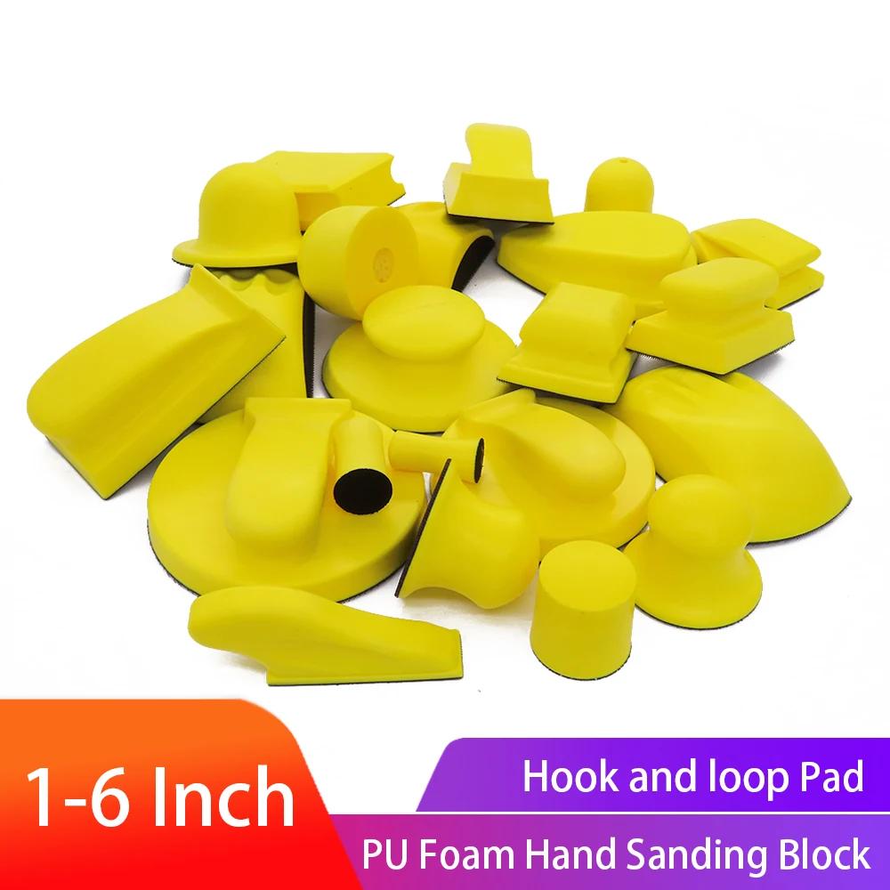 Sanding Disc Holder Sand paper Backing Polishing Pad Hand Grinding Block PU Foam Sanding Disc for Polishing Wood and Metal