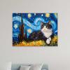 Tuxedo-Katzen-Stil Van Gogh Druck Heimdeko Wandkunst Sternennacht Ölgemälde Druck Leinwand Poster Katzenliebhaber Geschenk Schlafzimmerdeko