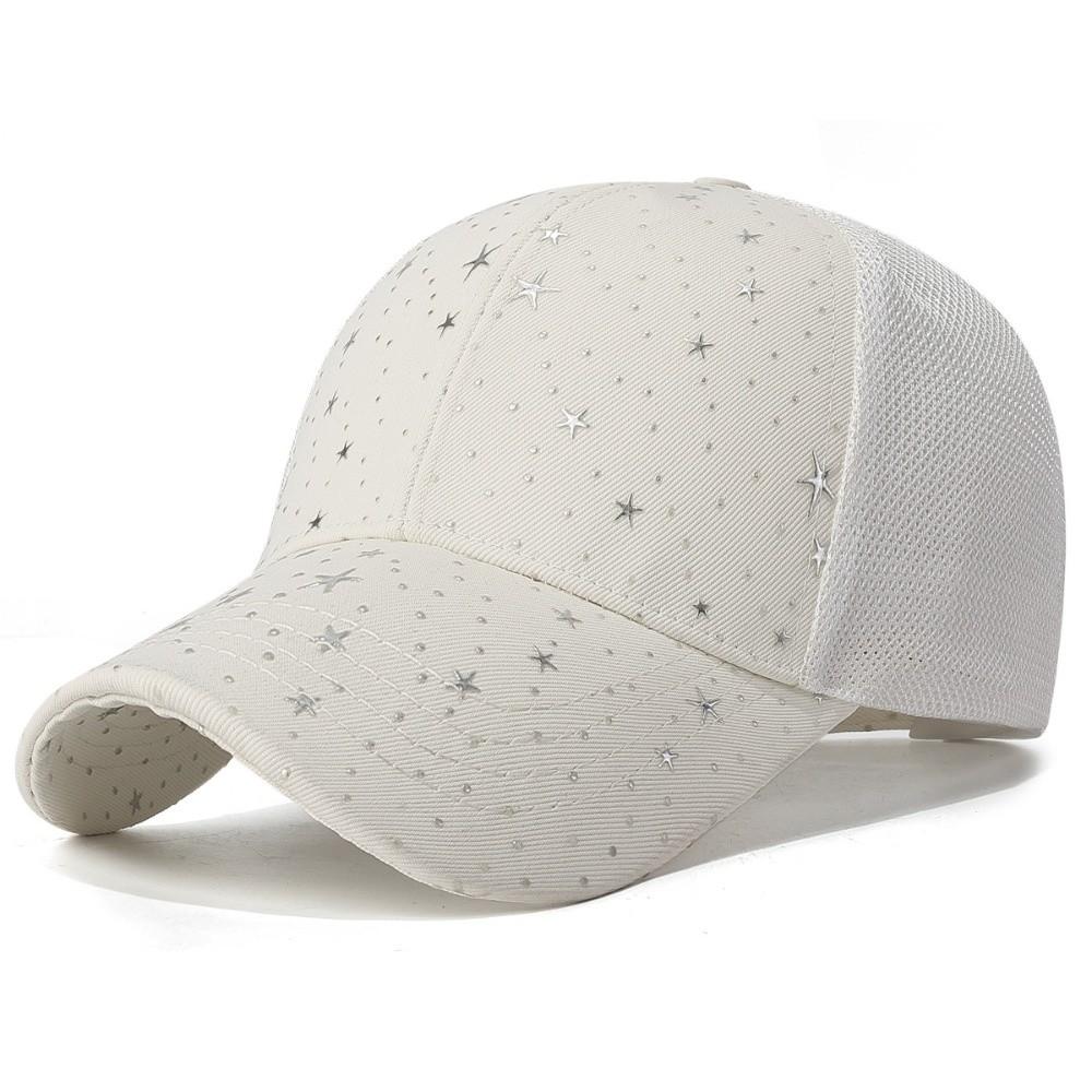 

Fashion Starry Sky Print Mesh Baseball Cap Breathable Adjustable Sun Hat Wide Brim Trucker Cap Summer белый