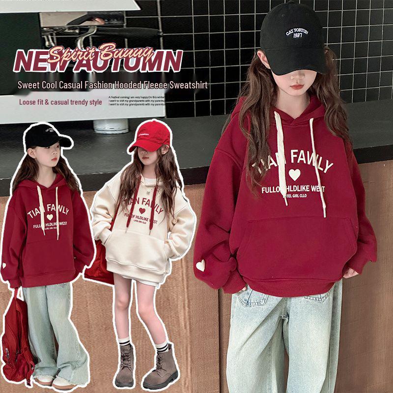 Dívčí mikina s kapucí na jaro/podzim 2025 - Módní dětské oblečení v korejském stylu
