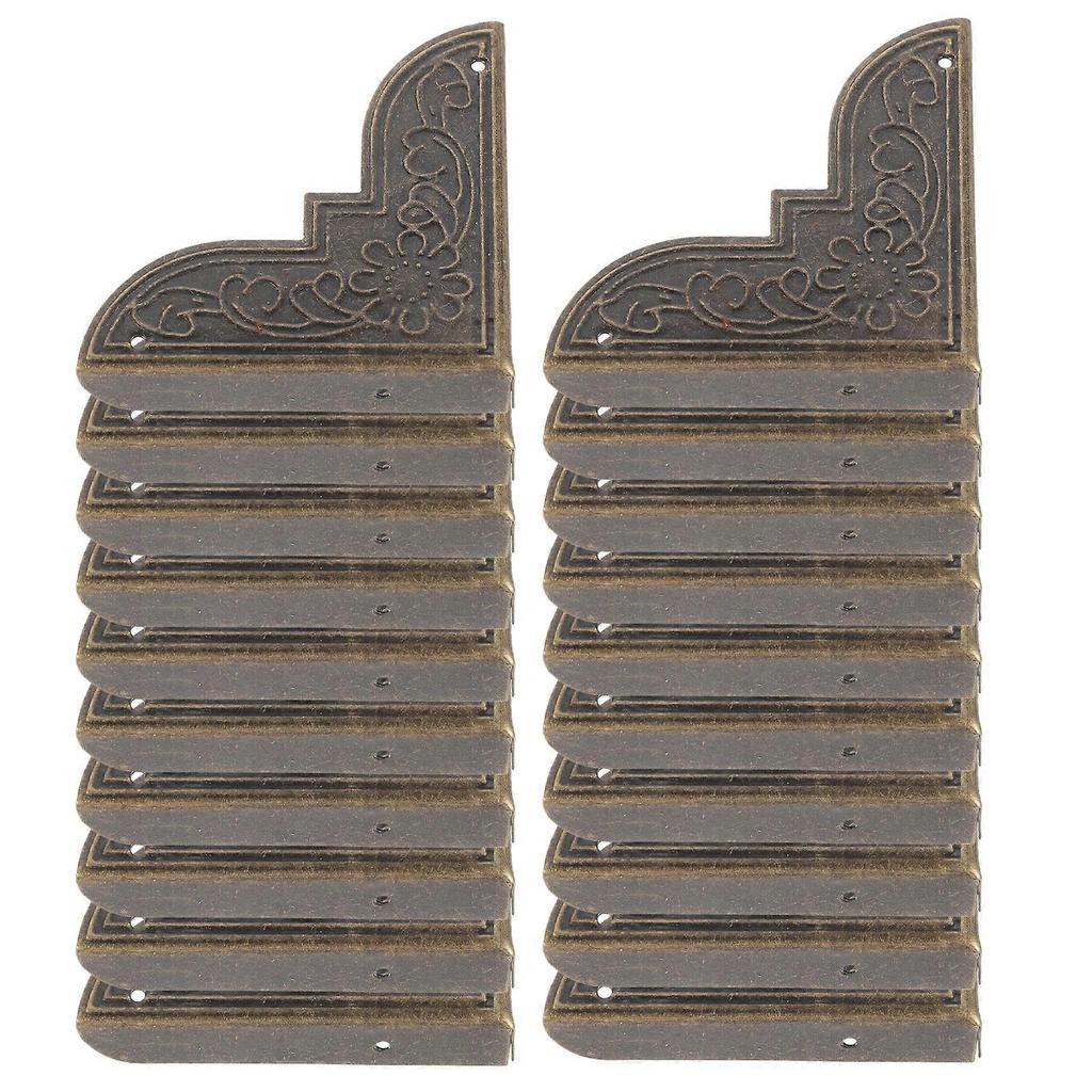 20pcs Vintage Metal Corner Protectors for Wooden Jewelry Boxes Antique Decorative Guards Easy Install Protection for Cabinets and Furniture