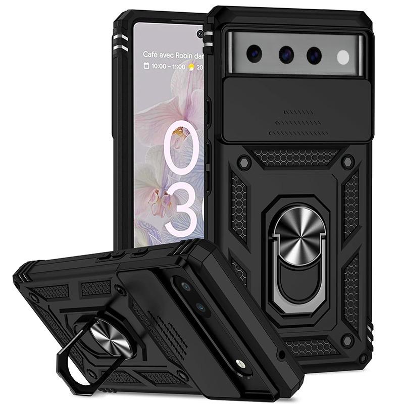 For Google Pixel 11 / Pro / Pro XL Case Hard Armor Shockproof Camera Protection Bracket Navigation Holder Ring Cover for