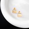 European Retro Geometric Square Stud Earrings - Elegant Metal Fashion for Women