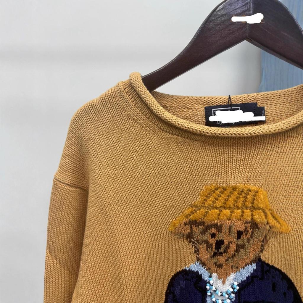 R-L Pure Cotton Heavy-Duty Bear Sweater for Women - 2025 Autumn/Winter Collection