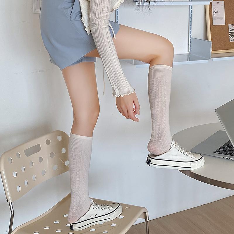 

Female Spring and Autumn All Build College Wind Vertical Love Long Leg Socks 1 pair хакі