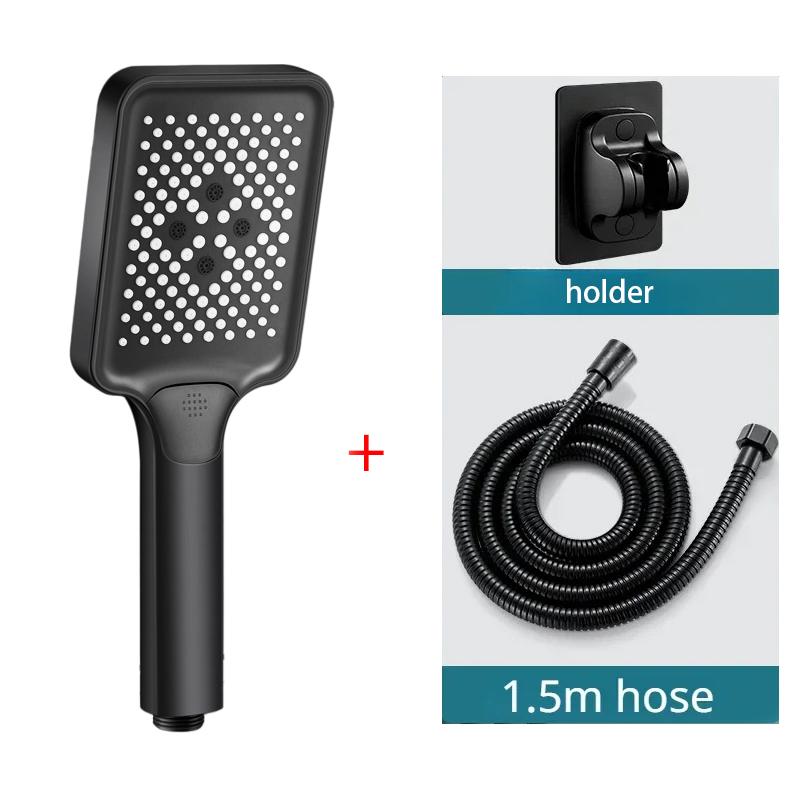 Shower Head, Pressure-boosting Shower Nozzle, Large Water Output Silicone Anti-clogging Shower Head with Three-level Adjustment