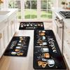 Kitchen Utensil Rug Set,Non Slip Oil Absorb Washable Anti Fatigue Mat,Black Letter Kitchen Entry Decor Floor Rug