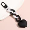Handmade Heart Keychain Plastic Link Chain Key Rings for Women Girls Handbag Pendant Accessories Car Keys Jewelry Gifts