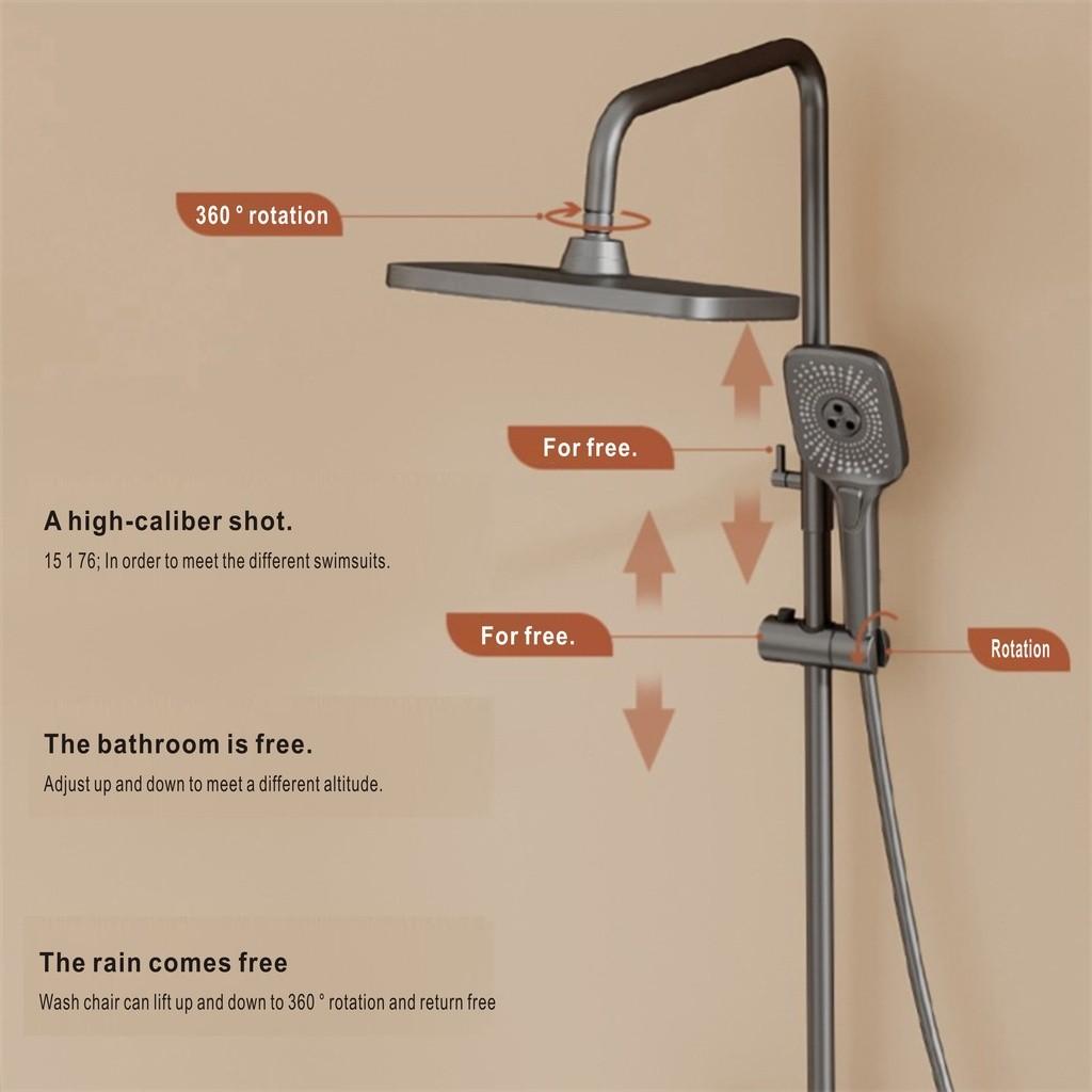 Brass Shower Head Shower Digital Display Shower Set Shower In Bathroom Shower Mixer