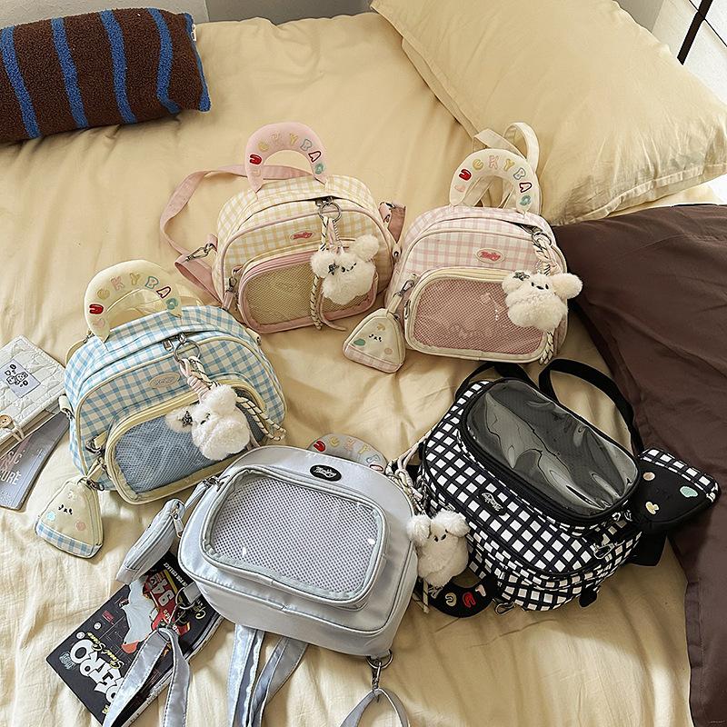 Mini small backpack women 2025 new cute Japanese transparent pain bag sweet girl junior high school backpack