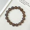 Men’s Agate Beaded Bracelet Natural Stone 12mm Round Beads Stretch Bangle Semi-Precious Gemstone DIY Jewelry Gifts