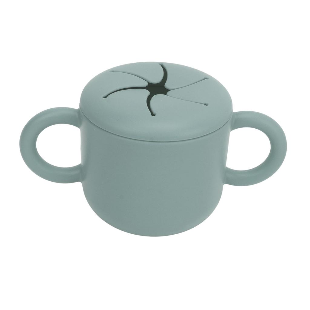 Vaso de silicona para refrigerios para bebés, multiusos, seguro, saludable, portátil, con diseño de doble oreja, recipiente para refrigerios para bebés.