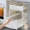 Estante para Fregadero de Cocina Multifuncional con Cestas Extraíbles y Almacenamiento para Especias