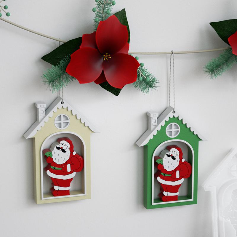 WTEMPO DIY Christmas Santa Claus Pattern House Design Mold Epoxy Resin Mold Scented Gypsum Display Stand Making Mold Hanging Pendent Silicone Mold