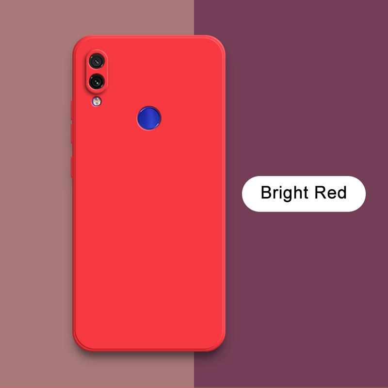 

Квадратный жидкий силиконовый чехол для Xiaomi Redmi Note 7 7S Pro, защитный чехол для объектива камеры, симпатичный чехол для задней панели телефона Note7 7Pro Capa Redmi Note 7 Pro ярко-красный