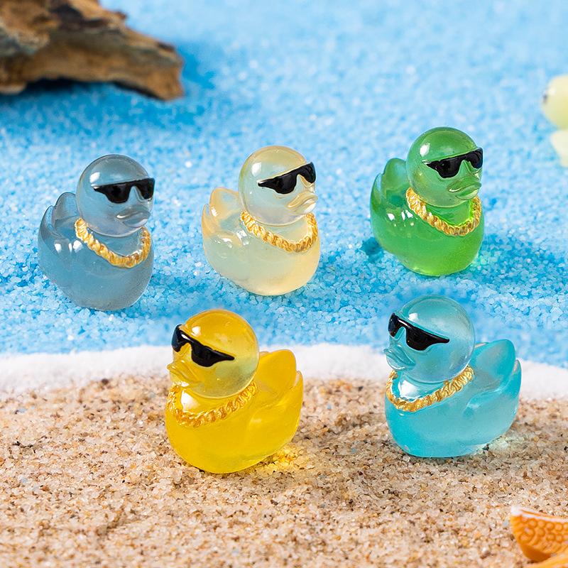 10/20pcs Luminous Mini Resin DucksGlow in The Dark Cool Style Mini Duck Figures For DIY Fairy Garden Micro Landscape Aquarium