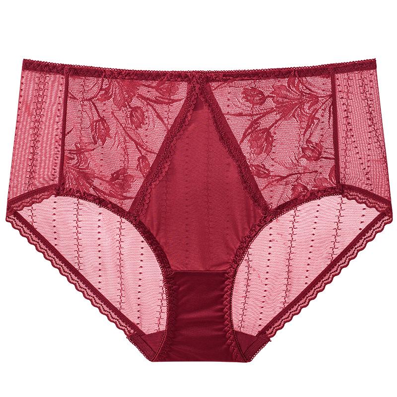 Xiao Tian'er 1569 High Waist Lace Panties - Seamless, Breathable, Skin-friendly, Comfortable Cotton Crotch.