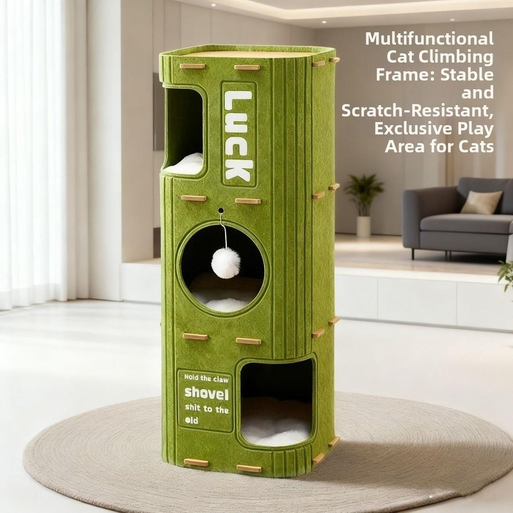 Med Hål Katthus Hus 2 Våningar/3 Våningar Klösträd Säng Vinterkattbo Husdjurshus
