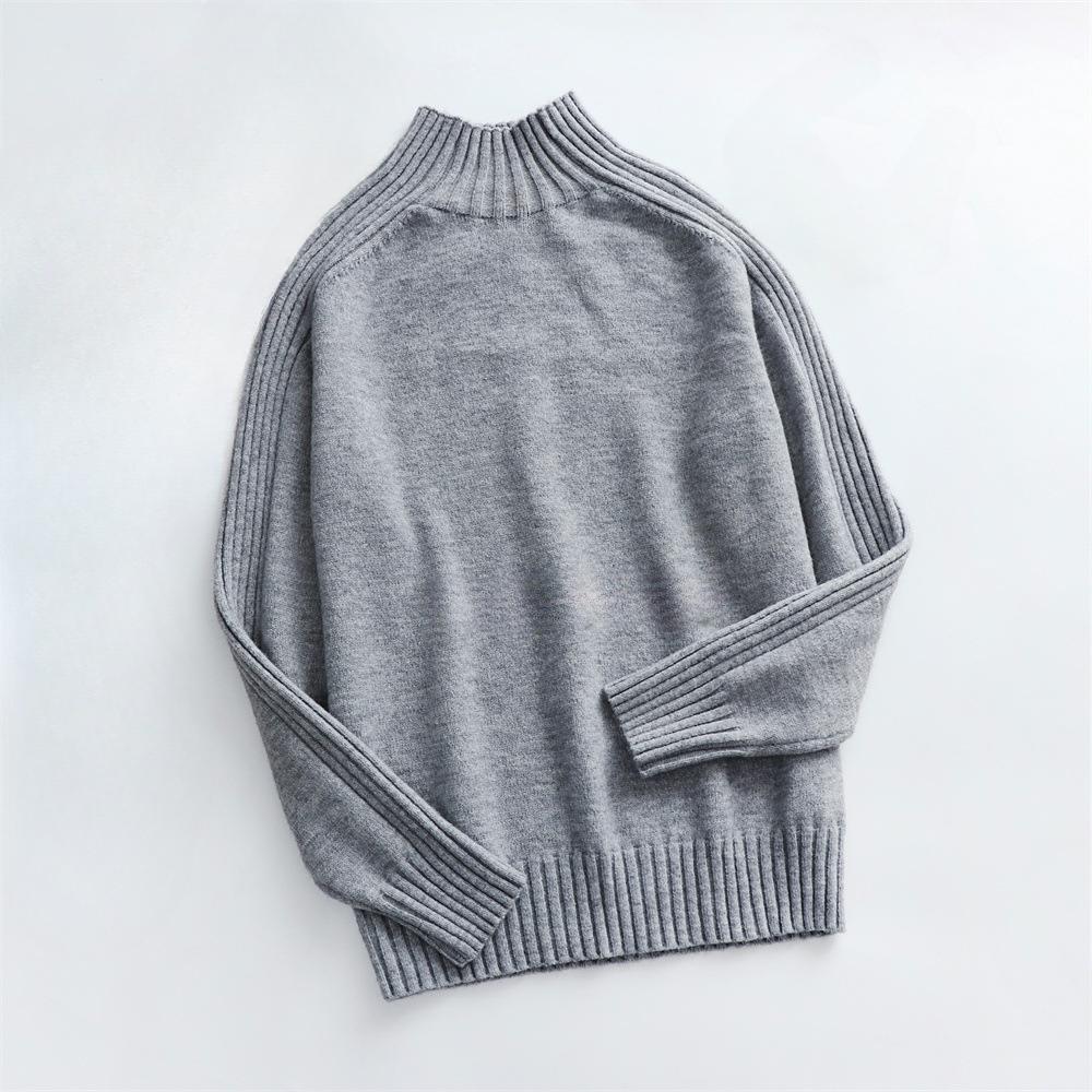 

IHUASU Женский однотонный свитер осень-зима с высоким воротом, свободный однотонный женский свитер XL серый