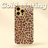 Goldfarbene Leopardenmuster-Metallic-Lackierung Glas-Handyhülle geeignet für iPhone 17 16 15 14 13 12 11 Pro Max Plus stoßfeste Rückseite
