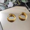 Xia Ling 18K Gold-Plated Stainless Steel Hoop Earrings - Light Luxury Design for Women