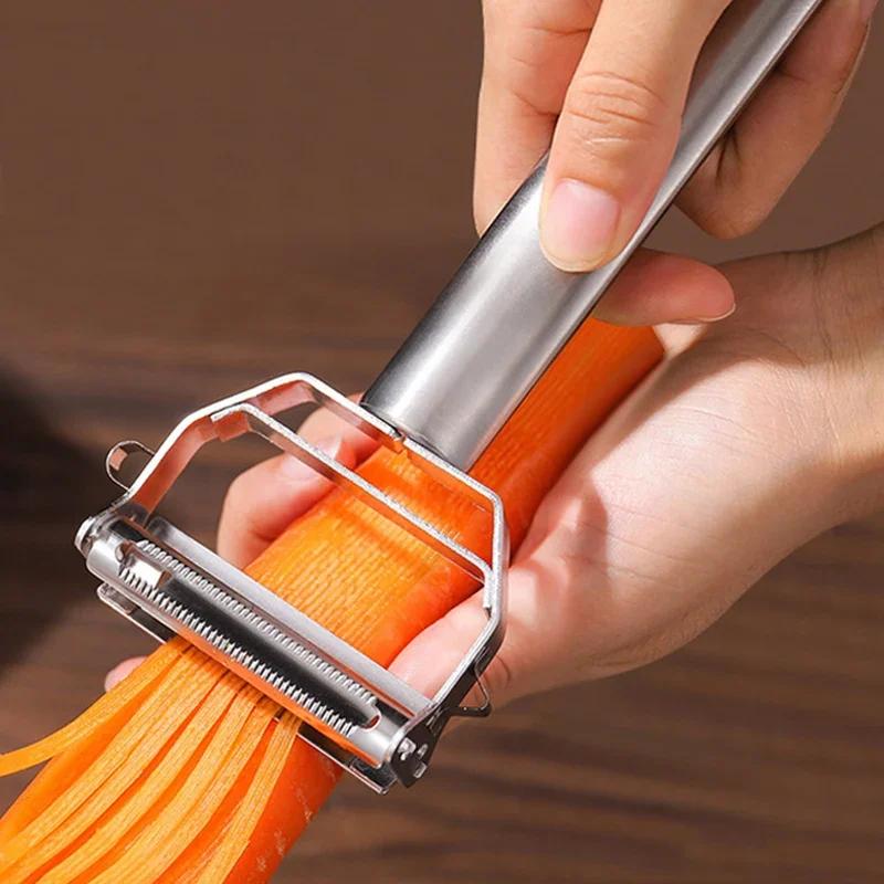 2 Stück Gemüseschäler Kartoffelschneider Wellenmesser Pommes Frites Karotten Zwiebeln Hobel Halter Gemüseschneidwerkzeuge Küchenhelfer