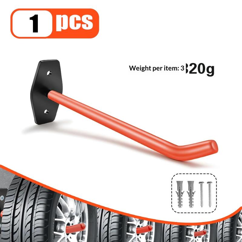 1Pc Heavy Duty Garage Hooks 20Kg Load Anti Slip Coating Carbon Steel Wall Mounted For Bikes Ladders Storage