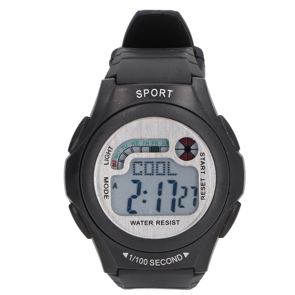 Women Men Digital Waterproof Sports Watch Surfing Watch Multifunctional Watch with Rubber Strap Stopwatch and Dual Time