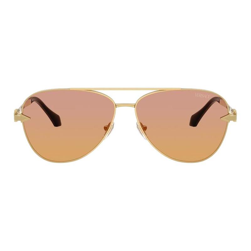 Versace Original Design Metal Pilot Style Sunglasses Unisex Couple Style Gold 38001685 VE22831002el-golden F