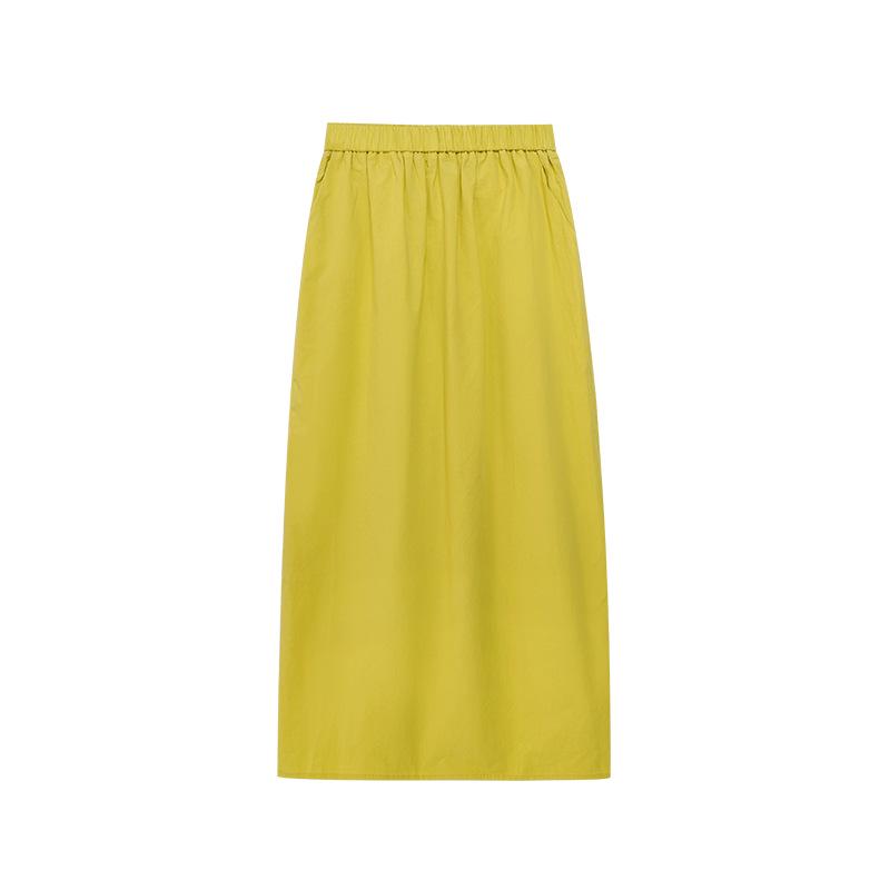 

Весна 2025 Юбка миди с завышенной талией и облегающего кроя в корейском стиле Medium зелёный