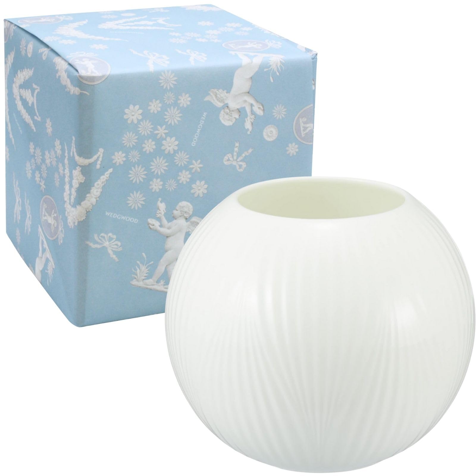 

Wedgwood Official Wedding Gift White Folia Flower Wedding Perfect for the Bride and Groom Officially Imported Wrapping Vase, 13cm, Gift, білий