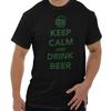 Keep Calm Drink Beer Funny St Patricks Day Womens or Mens Crewneck T Shirt Tee