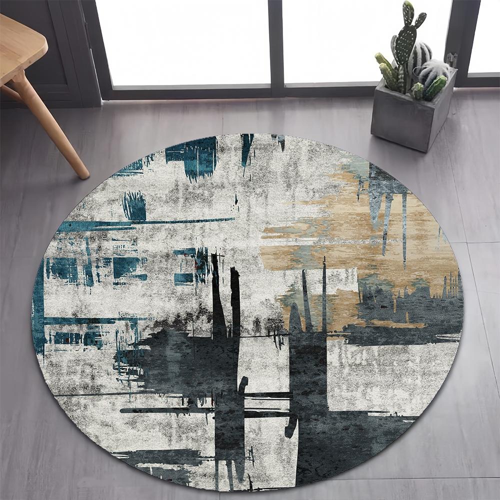 26 Style New Bohemian Abstract Modern Art Geometry Art Round Carpet Rug for Bedroom Living Room Decoration,pet Decor Floor Mat