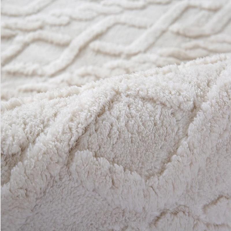 Plush Jacquard Carpet Anti-Slip Living Room Coffee Table Mat Gray Beige Simple Bedroom Bedside Rug Home Decorative Floor Cover