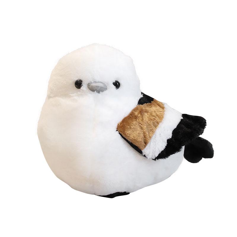 35/32cm Fatty White Titmouse Doll Plush Toy Stuffed Like Real Fluffy Bird Animal Pillow Home Decor Men Gift