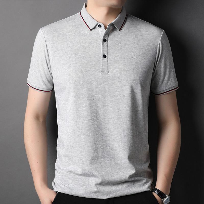 Business Casual Middle-Aged Father Summer Short Sleeve Half Sleeve Summer Thin Loose Men's T-shirt Polo Shirt Fashion