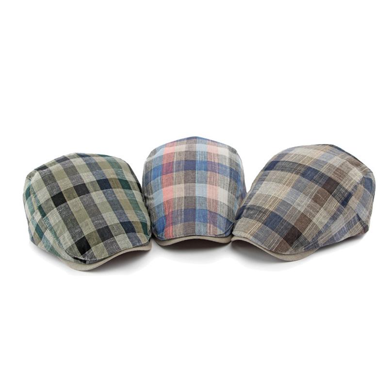 Beret w kratę, męski i damski, kapelusz przeciwsłoneczny, brytyjski, zabytkowy, czapka typu Forward, czapka z daszkiem, czapka gazeciarza, czapka z daszkiem, czapka kierowcy, czapka Ivy, czapka Gatsby'ego, malarza