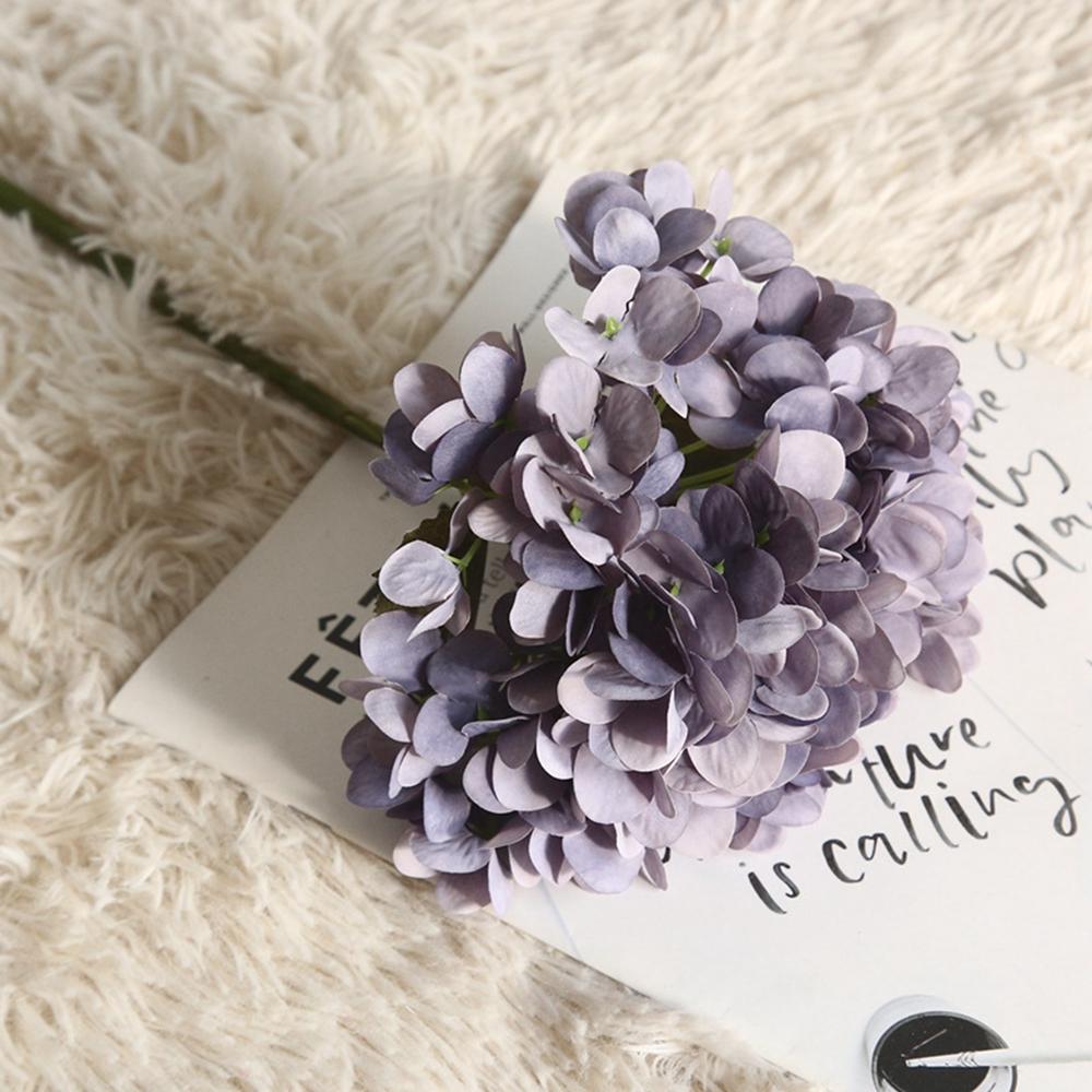 1 bunt silke hortensia høstvase for hjemmeinnredning Juldekorativt bryllup Brudebukett Veggsett Kunstige blomsterdekor